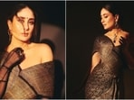 Kareena Kapoor in an upcycled Banarasi saree gown by Amit Aggarwal. 