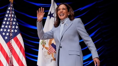 Democratic presidential nominee Vice President Kamala Harris arrives to speak at the Congressional Hispanic Caucus Institute (CHCI) leadership conference, Wednesday, Sept. 18, 2024, in Washington. (AP Photo/Jacquelyn Martin) (AP) Democratic presidential nominee Vice President Kamala Harris arrives to speak at the Congressional Hispanic Caucus Institute (CHCI) leadership conference, Wednesday, Sept. 18, 2024, in Washington. (AP Photo/Jacquelyn Martin) (AP)