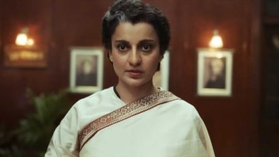 Emergency: Kangana Ranaut in a still from the film. Emergency: Kangana Ranaut in a still from the film.