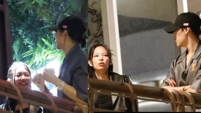 Jennie and BamBam were spotted together in LA. Jennie and BamBam were spotted together in LA.