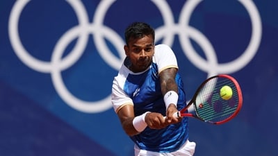 Sumit Nagal in action. (HT_PRINT) Sumit Nagal in action. (HT_PRINT)
