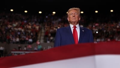 Republican presidential nominee, former U.S. President Donald Trump speaks at an evening rally in Uniondale on Long Island on September 18, 2024 in Uniondale, Spencer Platt/Getty Images/AFP (Getty Images via AFP) Republican presidential nominee, former U.S. President Donald Trump speaks at an evening rally in Uniondale on Long Island on September 18, 2024 in Uniondale, Spencer Platt/Getty Images/AFP (Getty Images via AFP)