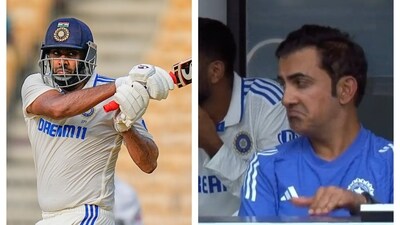 Gautam Gambhir's reaction to R Ashwin's shot Gautam Gambhir's reaction to R Ashwin's shot