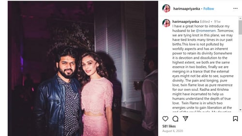 Priyanka married Romeer Sen on August 7, 2020. Priyanka married Romeer Sen on August 7, 2020.