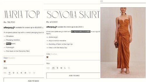Priyanka Chopra's outfit price details. Priyanka Chopra's outfit price details.