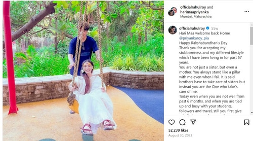 Rahul penned a note for Priyanka on Instagram. Rahul penned a note for Priyanka on Instagram.