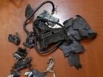 A photo taken on Wednesday, in Beirut's southern suburbs shows the remains of exploded pagers on display at an undisclosed location. A photo taken on Wednesday, in Beirut's southern suburbs shows the remains of exploded pagers on display at an undisclosed location.