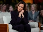 Democratic presidential nominee Vice President Kamala Harris listens to a parent's survivor story as she joins Oprah Winfrey at Oprah's Unite for America Live Streaming event Thursday, Sept. 19, 2024 in Farmington Hills, Mich. AP/PTI