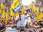 AAP National Convenor Arvind Kejriwal during a roadshow in support of party candidate Adarsh Pal ahead of Haryana Assembly elections, at Jagadhari constituency in Yamunanagar district of Haryana on Friday. AAP National Convenor Arvind Kejriwal during a roadshow in support of party candidate Adarsh Pal ahead of Haryana Assembly elections, at Jagadhari constituency in Yamunanagar district of Haryana on Friday.