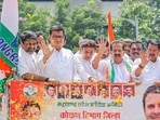 Mumbai, Sept 19 (ANI): Congress Maharashtra in-charge Ramesh Chennithala along with party leader Syed Muzaffar Hussain and others hold a rally ahead of the Maharashtra Assembly elections, in Mumbai on Thursday. (ANI Photo) (Girish Srivastav) Mumbai, Sept 19 (ANI): Congress Maharashtra in-charge Ramesh Chennithala along with party leader Syed Muzaffar Hussain and others hold a rally ahead of the Maharashtra Assembly elections, in Mumbai on Thursday. (ANI Photo) (Girish Srivastav)