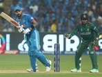 Virat Kohli (L) and Mushfiqur Rahim during the 2023 ODI World Cup. Virat Kohli (L) and Mushfiqur Rahim during the 2023 ODI World Cup.