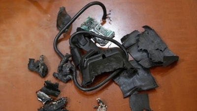 A photo taken on Wednesday, in Beirut's southern suburbs shows the remains of exploded pagers on display at an undisclosed location. (AFP) A photo taken on Wednesday, in Beirut's southern suburbs shows the remains of exploded pagers on display at an undisclosed location. (AFP)