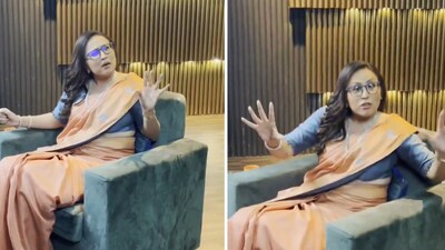 The image shows Edelweiss MF’s Radhika Gupta at the sets of Shark Tank India. (X/@iRadhikaGupta) The image shows Edelweiss MF’s Radhika Gupta at the sets of Shark Tank India. (X/@iRadhikaGupta)