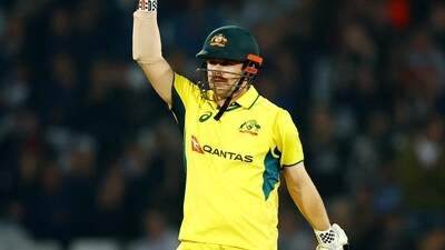 Australia's Travis Head celebrates completing 150 runs (Action Images via Reuters)
