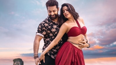 Jr NTR and Janhvi Kapoor in a still from Koratala Siva's Devara: Part 1. Jr NTR and Janhvi Kapoor in a still from Koratala Siva's Devara: Part 1.
