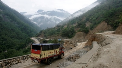 FILE PHOTO: A liquefied petroleum gas (LPG) delivery truck drives along India's Tezpur-Tawang highway which runs to the Chinese border, in the northeastern Indian state of Arunachal Pradesh May 29, 2012./File Photo (REUTERS)