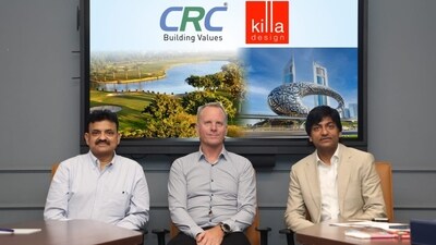 Dubai-based architect Shaun Killa- (centre) has joined hands with Noida-based real estate developer CRC Group to design an ultra-luxury residential project that it plans to launch in Greater Noida in early 2025. Dubai-based architect Shaun Killa- (centre) has joined hands with Noida-based real estate developer CRC Group to design an ultra-luxury residential project that it plans to launch in Greater Noida in early 2025.