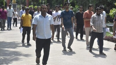 Shortlisted candidates who appeared for the Day 1 of UPSC Civil Services Main Examination 2024 are seen leaving the exam centre. (Santosh Kumar) Shortlisted candidates who appeared for the Day 1 of UPSC Civil Services Main Examination 2024 are seen leaving the exam centre. (Santosh Kumar)