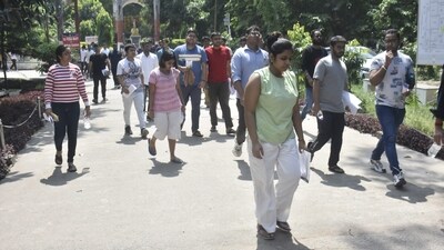 Candidates are seen leaving the exam centre after appearing in the UPSC Civil Services Main Examination 2024 in Patna. (Santosh Kumar) Candidates are seen leaving the exam centre after appearing in the UPSC Civil Services Main Examination 2024 in Patna. (Santosh Kumar)