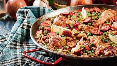 Chicken paella (adobe stock) Chicken paella (adobe stock)