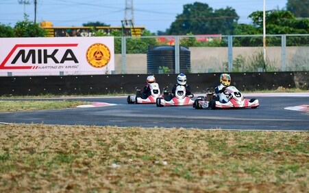 (L-R) Karun Chadhok, Mika Hakkinen and Narain Karthikeyan driving around the new MIKA in Chennai. (L-R) Karun Chadhok, Mika Hakkinen and Narain Karthikeyan driving around the new MIKA in Chennai.