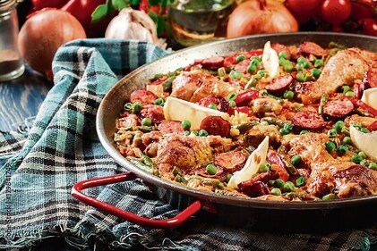 Chicken paella (adobe stock) Chicken paella (adobe stock)