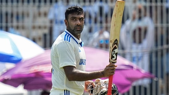 Ravichandran Ashwin returns to pavilion after being dismissed by Bangladesh's Taskin Ahmed (PTI)