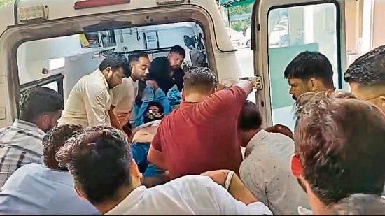 The victim, Goldie Khedi, was shifted to PGIMER, Chandigarh, where he is stated to be stable. (HT Photo)
