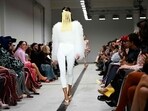 A model walks the runway during the Missoni collection show at Milan's Fashion Week.