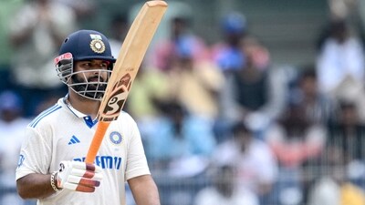 India's Rishabh Pant celebrates during the third day of the first Test cricket match between India and Bangladesh (AFP) India's Rishabh Pant celebrates during the third day of the first Test cricket match between India and Bangladesh (AFP)