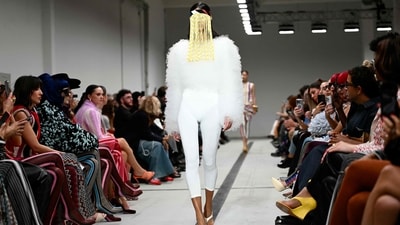 A model walks the runway during the Missoni collection show at Milan's Fashion Week. (AFP) A model walks the runway during the Missoni collection show at Milan's Fashion Week. (AFP)