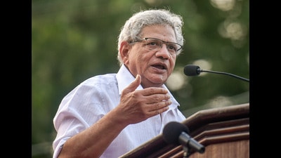 Kolkata: In this Thursday, May 12, 2022 file image, Communist Party of India (Marxist) General Secretary Sitaram Yechury addresses a rally of Democratic Youth Federation of India (DYFI) activists for the 11th All India Conference, in Kolkata. (PTI Photo/Swapan Mahapatra) (PTI) Kolkata: In this Thursday, May 12, 2022 file image, Communist Party of India (Marxist) General Secretary Sitaram Yechury addresses a rally of Democratic Youth Federation of India (DYFI) activists for the 11th All India Conference, in Kolkata. (PTI Photo/Swapan Mahapatra) (PTI)