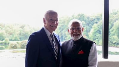 Prime Minister Narendra Modi with US President Joe Biden at his home in Wilmington. (PTI) Prime Minister Narendra Modi with US President Joe Biden at his home in Wilmington. (PTI)