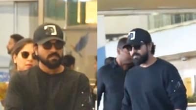 A bulked up Ram Charan returns to Hyderabad with wife Upasana Kamineni Konidela and daughter Klin Kaara A bulked up Ram Charan returns to Hyderabad with wife Upasana Kamineni Konidela and daughter Klin Kaara