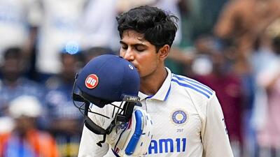 Shubman Gill celebrates his century on the third day of the first Test against Bangladesh. (PTI) Shubman Gill celebrates his century on the third day of the first Test against Bangladesh. (PTI)