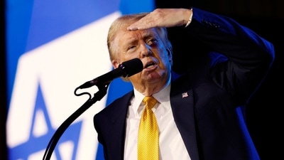 Donald Trump has frequently voiced his support for North Carolina Lt. Gov. Mark Robinson, who has been considered a rising star in his party despite a history of inflammatory remarks about race and abortion. (Getty Images via AFP)