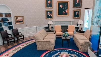 A replica of the Oval Office in Washington. Want to be President? This new Washington DC tourist attraction puts you in Biden’s seat (AP Photo/Jose Luis Magana) A replica of the Oval Office in Washington. Want to be President? This new Washington DC tourist attraction puts you in Biden’s seat (AP Photo/Jose Luis Magana)