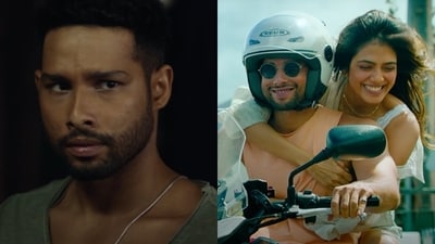 Yudhra box office collection day 1: Siddhant Chaturvedi and Malavika Mohanan in stills from the film. Yudhra box office collection day 1: Siddhant Chaturvedi and Malavika Mohanan in stills from the film.