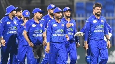Afghanistan players after the win over South Africa in 2nd ODI (X/Afghanistan Cricket)