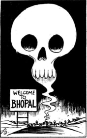 A cartoon by Sudhir Dar in HT on the Bhopal gas tragedy that killed thousands of people in December 1984. (HT ARCHIVE) A cartoon by Sudhir Dar in HT on the Bhopal gas tragedy that killed thousands of people in December 1984. (HT ARCHIVE)