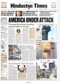 The HT front page a day after the 9/11 attack in US (HT ARCHIVE)