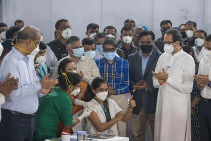 The first dose of the vaccine being administered in Mumbai in January 2021, merely a year after the outbreak of the global Covid pandemic. (HT ARCHIVE)