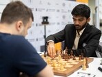 Gukesh D of India, during the final round of the 45th Chess Olympiad in Budapest, Hungary, Sunday, Sept. 22, 2024