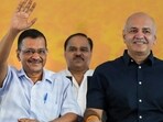 New Delhi: AAP National Convenor Arvind Kejriwal with former deputy CM Manish Sisodia (right) during 'Janta Ki Adalat, at Jantar Mantar in New Delhi, Sunday, Sept. 22, 2024. (PTI Photo/Arun Sharma)