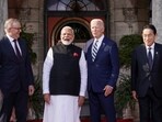U.S. President Joe Biden, Japan's Prime Minister Fumio Kishida, Australia's Prime Minister Anthony Albanese and India's Prime Minister Narendra Modi take part in a Quad leaders summit family photo in Claymont, Delaware, U.S., September 21, 2024.  REUTERS/Kevin Lamarque