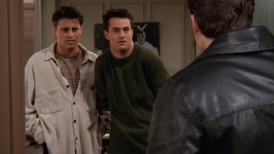 Joey moves back in with Chandler: In season 2, episode 19, Joey returns to stay with Chandler. After trying several times, they finally get rid of Chandler's annoying roommate Eddie. Joey returned after he lost his job, and the debt piled on. 