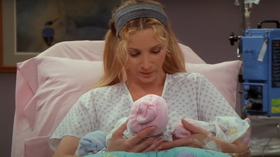 Phoebe gives birth to triplets: In season five, episode three, Phoebe gives birth to triplets. Later, she talks to them before parting ways. She cries while holding them close to her. The triplets are the children of Phoebe's half-brother Frank and his wife, Alice. 