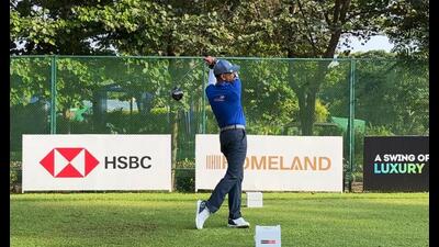 A player of Chandigarh Gladiators, which notched up a thumping win over Canam Raptors, the champion of first edition of Chandigarh Golf League, with 5-2 margin. (HT Photo) A player of Chandigarh Gladiators, which notched up a thumping win over Canam Raptors, the champion of first edition of Chandigarh Golf League, with 5-2 margin. (HT Photo)