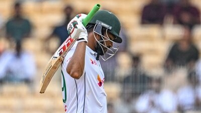 Chasing a mammoth 515 victory target, Bangladesh were all out for 234 with only skipper Najmul Hossain Shanto (82) offering some resistance with the bat. (AFP) Chasing a mammoth 515 victory target, Bangladesh were all out for 234 with only skipper Najmul Hossain Shanto (82) offering some resistance with the bat. (AFP)