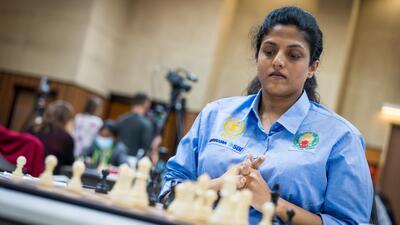 Harika Dronavalli has been playing in the Olympiad since 2004. (FIDE/Flickr)